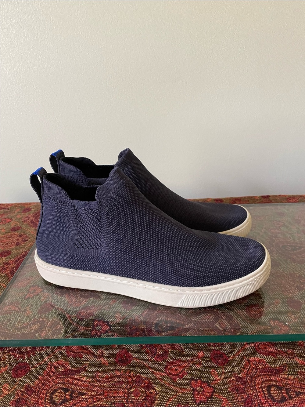 Rothy's Chelsea Navy Knit Slip-On Sneakers 8.5